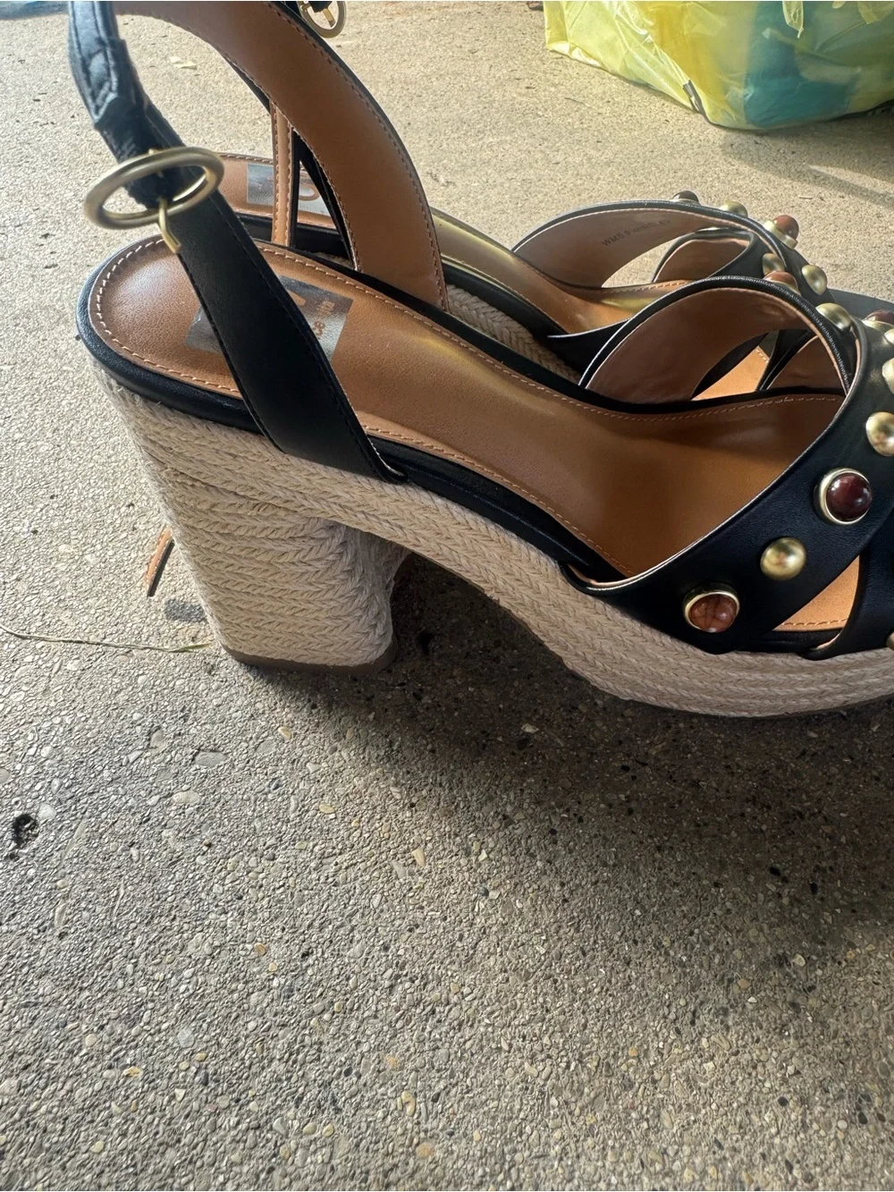 Black Studded Block Heel Sandals - Women